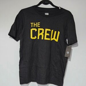 Columbus Crew SC MLS Youth T Shirt Black Yellow The Crew Soccer Size L 14 16‎